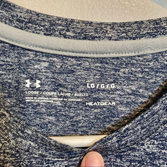 UNDER ARMOUR Heat gear  shirt Loose Fit Activewear Athletic Blue Gray Mens Large - Picture 10 of 12